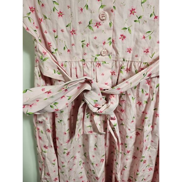Copper Key Girl's Size 8 VTG Pink Floral Cotton Collared Dress - Picture 9 of 14
